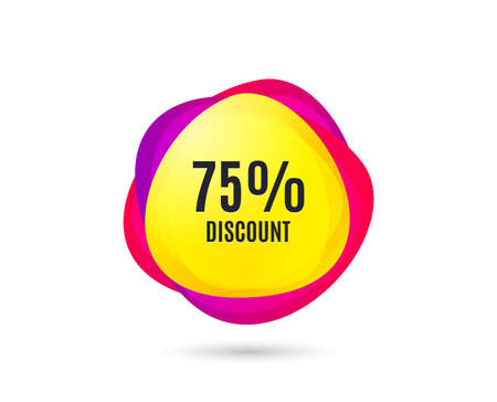 75% Discount. Sale offer price sign. Special offer symbol. Gradient sales tag. Abstract shopping banner. Template for design. Vectorのイラスト素材