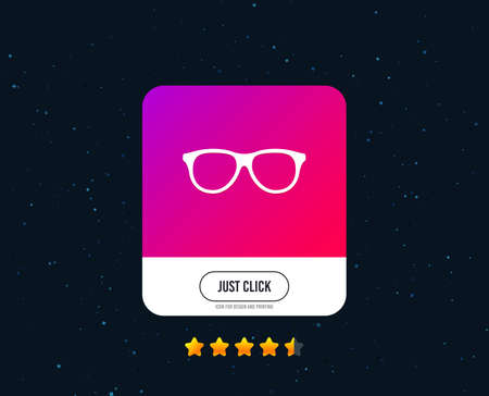 Retro glasses sign icon. Eyeglass frame symbol. Web or internet icon design. Rating stars. Just click button. Vectorのイラスト素材