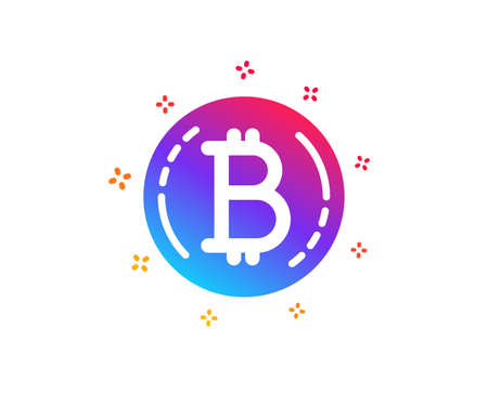Bitcoin icon. Cryptocurrency coin sign. Crypto money symbol. Dynamic shapes. Gradient design bitcoin icon. Classic style. Vectorのイラスト素材