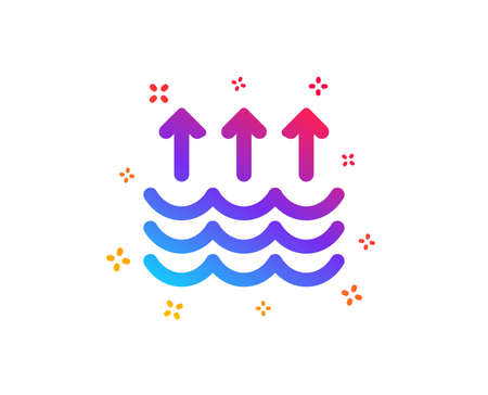 Evaporation icon. Global warming sign. Waves symbol. Dynamic shapes. Gradient design evaporation icon. Classic style. Vectorのイラスト素材