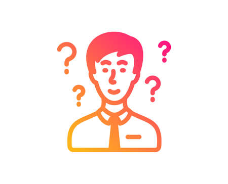Question mark icon. Support consultant sign. Classic flat style. Gradient support consultant icon. Vectorのイラスト素材