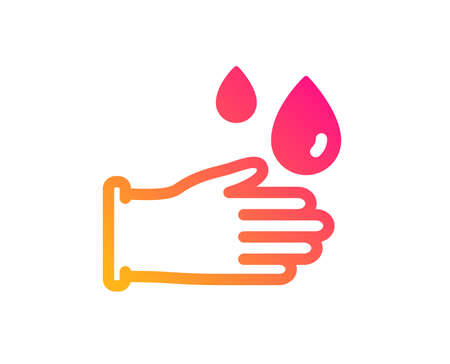 Cleaning rubber gloves icon. Hygiene sign. Washing Housekeeping equipment sign. Classic flat style. Gradient rubber gloves icon. Vectorのイラスト素材