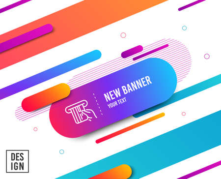 Credit Card Line Icon Hold Banking Payment Card Sign Atm Service