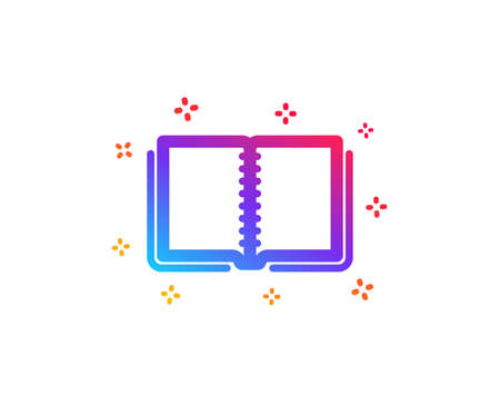 Book icon. Education symbol. Instruction or E-learning sign. Dynamic shapes. Gradient design book icon. Classic style. Vectorのイラスト素材