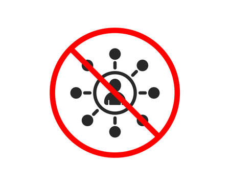 No or Stop. Business networking icon. Teamwork or Human resources sign. Prohibited ban stop symbol. No networking icon. Vectorのイラスト素材