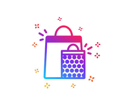 Shopping bags icon. Sale Marketing symbol. Special offer sign. Dynamic shapes. Gradient design shopping bags icon. Classic style. Vectorのイラスト素材