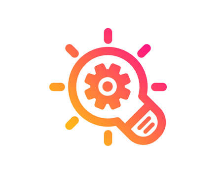 Cogwheel icon. Engineering tool sign. Idea bulb symbol. Classic flat style. Gradient cogwheel icon. Vectorのイラスト素材