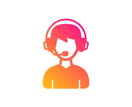 Consultant service icon. Call center sign. Feedback symbol. Classic flat style. Gradient consultant icon. Vectorのイラスト素材