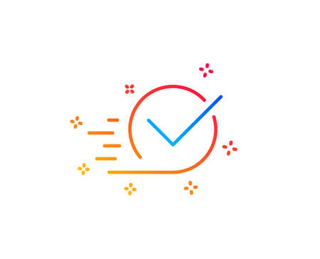Approved line icon. Accepted or confirmed sign. Gradient design elements. Linear checkbox icon. Random shapes. Vectorのイラスト素材