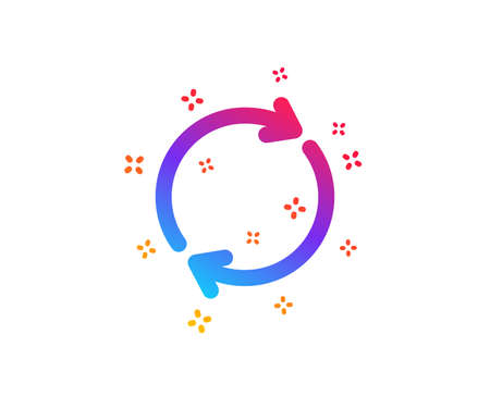 Refresh icon. Rotation arrow sign. Reset or Reload symbol. Dynamic shapes. Gradient design full rotation icon. Classic style. Vectorのイラスト素材