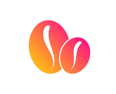 Coffee beans icon. Hot drink sign. Whole bean beverage symbol. Classic flat style. Gradient coffee beans icon. Vectorのイラスト素材