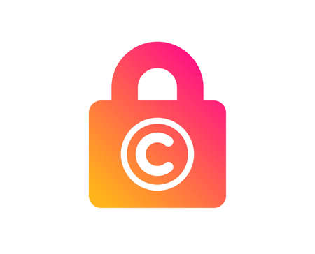Copyright locker icon. Copywriting sign. Private Information symbol. Classic flat style. Gradient copyright locker icon. Vectorのイラスト素材