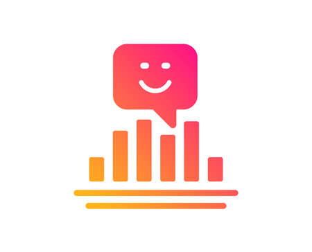 Smile chart icon. Positive feedback rating sign. Customer satisfaction symbol. Classic flat style. Gradient smile icon. Vectorのイラスト素材
