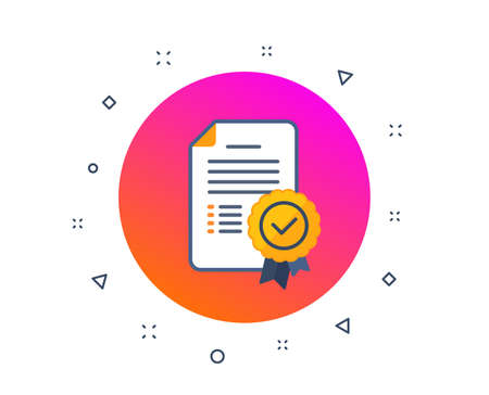 Certificate diploma icon. Graduation document with medal sign.のイラスト素材