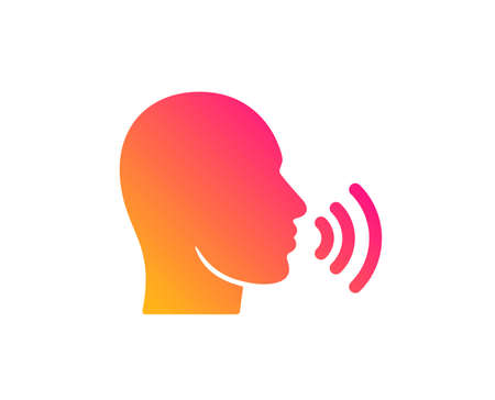 Human sing icon. Talk sign. Person speak symbol. Classic flat style. Gradient human sing icon. Vectorのイラスト素材