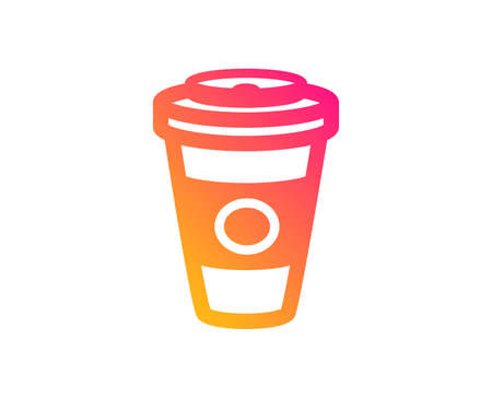 Takeaway Coffee or Tea icon. Hot drink sign. Beverage symbol. Classic flat style. Gradient takeaway Coffee icon. Vectorのイラスト素材
