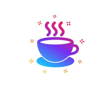 Coffee drink icon. Hot cup sign. Fresh beverage symbol. Dynamic shapes. Gradient design cappuccino icon. Classic style. Vectorのイラスト素材