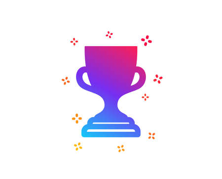 Award cup icon. Winner Trophy symbol. Sports achievement sign. Dynamic shapes. Gradient design award cup icon. Classic style. Vectorのイラスト素材