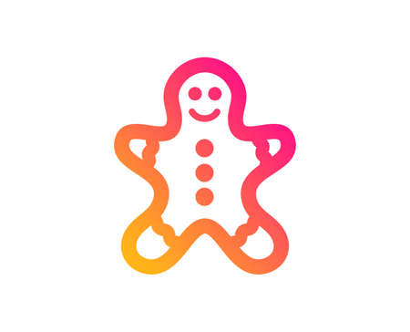 Gingerbread man icon. Ginger cookie sign. Sweet holiday food symbol. Classic flat style. Gradient gingerbread man icon. Vectorのイラスト素材