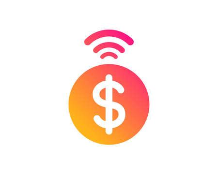 Contactless payment icon. Dollar exchange sign. Finance symbol. Classic flat style. Gradient contactless payment icon. Vectorのイラスト素材