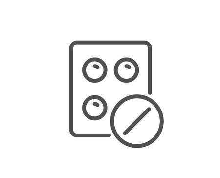 Medical tablet line icon. Medicine drugs sign. Pharmacy medication symbol. Quality design element. Linear style medical tablet icon. Editable stroke. Vectorのイラスト素材