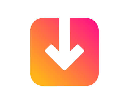 Load document icon. Download arrowhead symbol. Direction or pointer sign. Classic flat style. Gradient load document icon. Vectorのイラスト素材