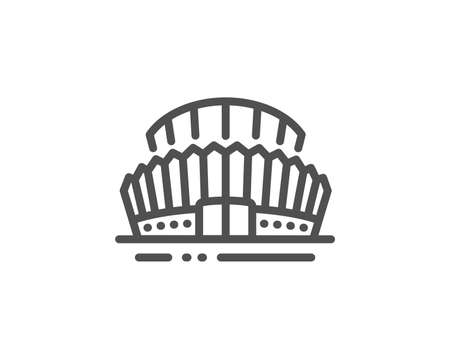 Sports stadium line icon. Arena sign. Sport complex symbol. Quality design element. Linear style sports stadium icon. Editable stroke. Vectorのイラスト素材