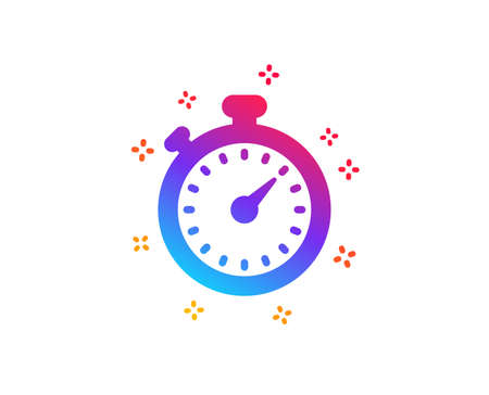 Timer icon. Stopwatch symbol. Time management sign. Dynamic shapes. Gradient design timer icon. Classic style. Vectorのイラスト素材