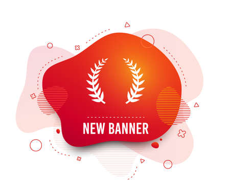 Fluid badge. Laurel Wreath sign icon. Triumph symbol. Abstract shape. Gradient laurel wreath icon. Flyer liquid banner. Vectorのイラスト素材