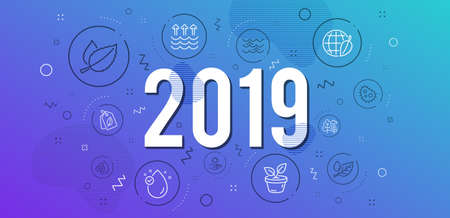 Infographic concept. Leaves, Vitamin e and Mint leaves icons simple set. Environment day, Tree and Leaf dew signs. Bacteria, Sun protection and Evaporation symbols. Waves, Recycle water and Bio tagsのイラスト素材