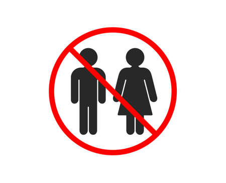 No or Stop. Restroom icon. WC toilet sign. Public lavatory symbol. Prohibited ban stop symbol. No restroom icon. Vectorのイラスト素材