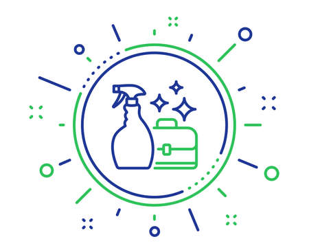 Cleaning spray line icon. Washing liquid or Cleanser symbol. Housekeeping service sign. Quality design elements. Technology cleanser spray button. Editable stroke. Vectorのイラスト素材