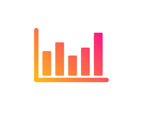 Column chart icon. Financial graph sign. Stock exchange symbol. Business investment. Classic flat style. Gradient column chart icon. Vectorのイラスト素材