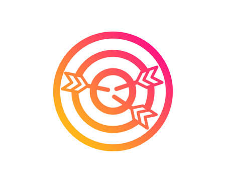 Target icon. Marketing targeting strategy symbol. Aim with arrows sign. Classic flat style. Gradient targeting icon. Vectorのイラスト素材