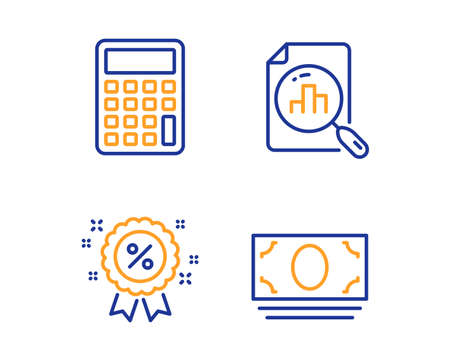 Calculator And Ytics Graph Icons Simple Set Cash And Ytics Graph Icons