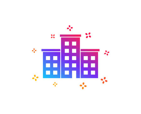 Company house icon. Building sign. Dynamic shapes. Gradient design company icon. Classic style. Vectorのイラスト素材