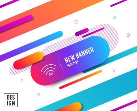 Wifi line icon. Wifi internet sign. Wireless network symbol. Diagonal abstract banner. Linear wifi icon. Geometric line shapes. Vectorのイラスト素材