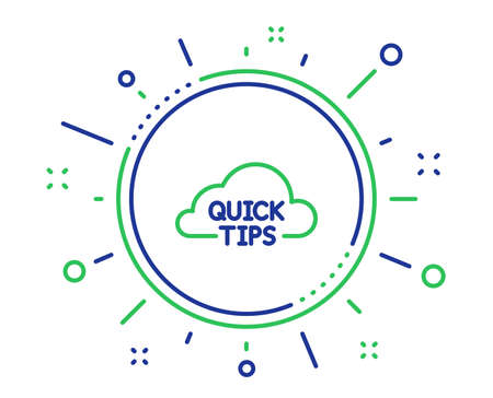 Quick tips cloud line icon. Helpful tricks sign. Quality design elements. Technology quick tips button. Editable stroke. Vectorのイラスト素材