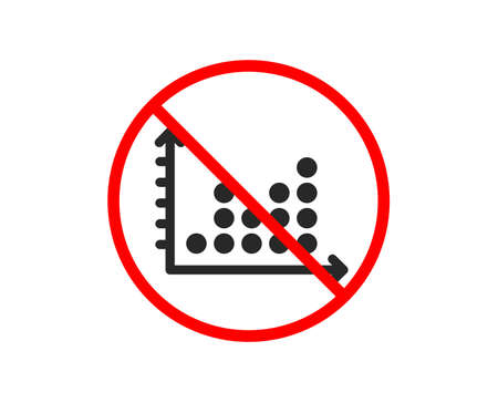 No or Stop. Dot plot graph icon. Presentation chart sign. Market analytics symbol. Prohibited ban stop symbol. No dot plot icon. Vectorのイラスト素材
