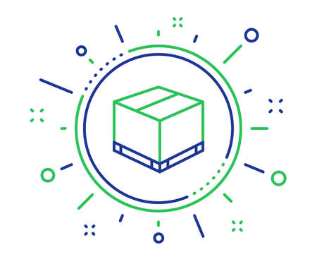 Parcel box line icon. Logistics delivery sign. Package tracking symbol. Quality design elements. Technology delivery box button. Editable stroke. Vectorのイラスト素材