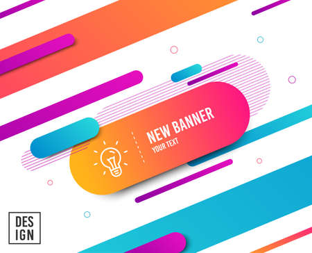 Idea line icon. Light bulb sign. Copywriting symbol. Diagonal abstract banner. Linear idea icon. Geometric line shapes. Vectorのイラスト素材