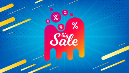 Big sale badge. Discount banner shape. Coupon design icon. Abstract background. Modern concept design. Banner with offer badge. Vectorのイラスト素材