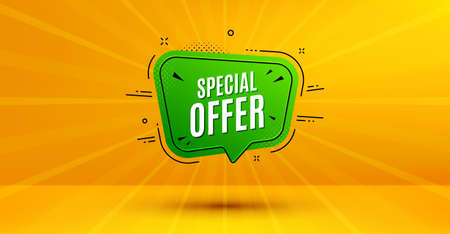 Discount banner shape. Special offer badge. Sale coupon bubble icon. Abstract yellow background. Modern concept design. Banner with offer badge. Vectorのイラスト素材