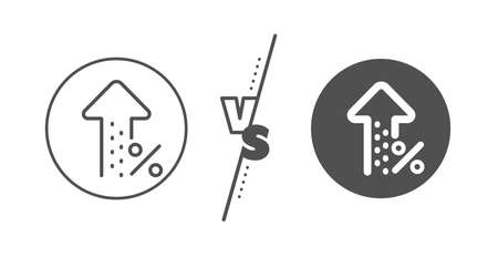 Discount Sign Versus Concept Increasing Percent Line Icon