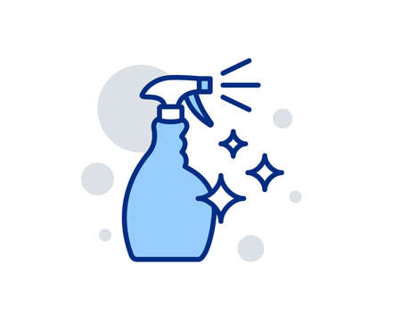 Cleaning spray line icon. Washing liquid or Cleanser symbol. Housekeeping equipment sign. Linear design sign. Colorful washing Cleanser icon. Vectorのイラスト素材