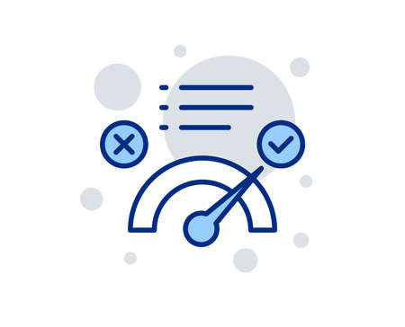 Correct answer line icon. Accepted or confirmed sign. Approved symbol. Linear design sign. Colorful correct answer icon. Vectorのイラスト素材