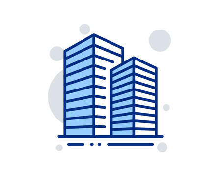 Skyscraper buildings line icon. City architecture sign. Town symbol. Linear design sign. Colorful skyscraper buildings icon. Vectorのイラスト素材