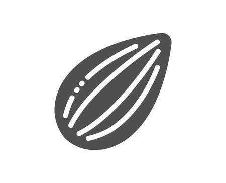 Tasty nut sign. Almond nut icon. Vegan food symbol. Classic flat style. Simple almond nut icon. Vectorのイラスト素材