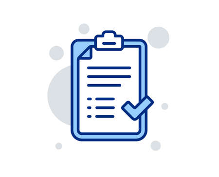 Approved checklist line icon. Accepted or confirmed sign.のイラスト素材
