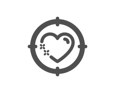 Love emotion aim sign. Heart target icon. Valentine day symbol.のイラスト素材